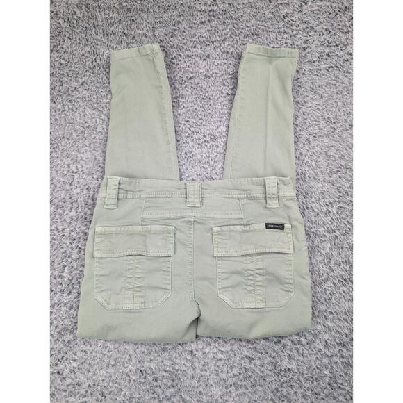 Sanctuary Pants Women 27 Green Chino Casual Preppy Flap Pockets Modern Straight - Picture 1 of 9